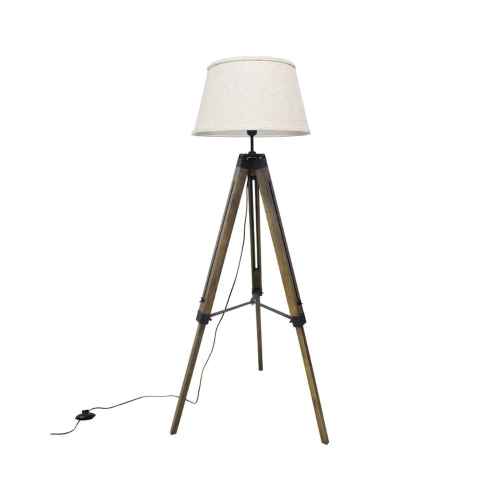 Lampadaire Tripode LED Bois Vintage