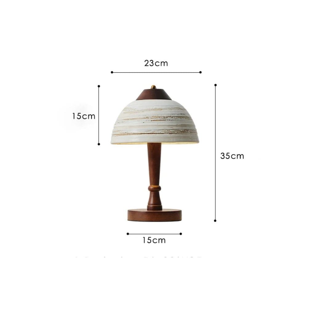 Lampe Japonaise en Bois Massif et Céramique