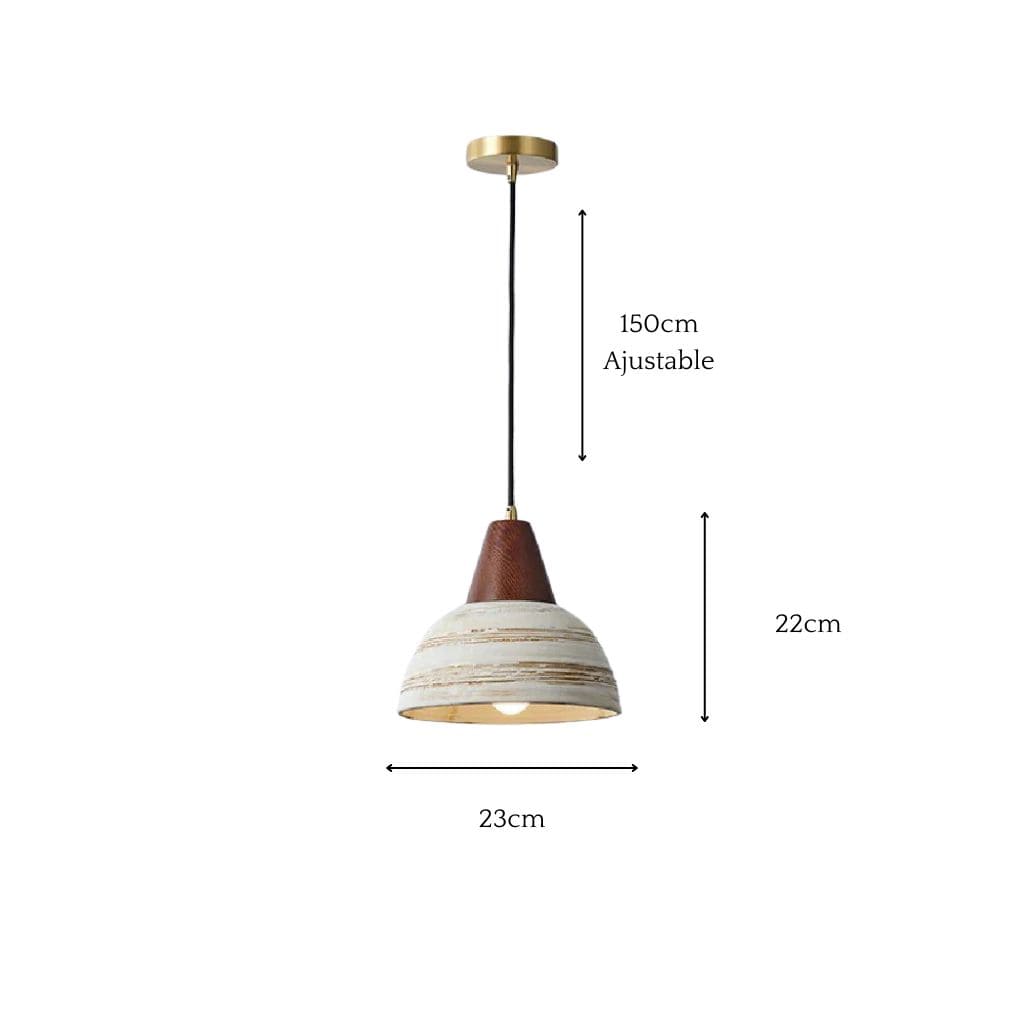 Lampe Japonaise en Bois Massif et Céramique