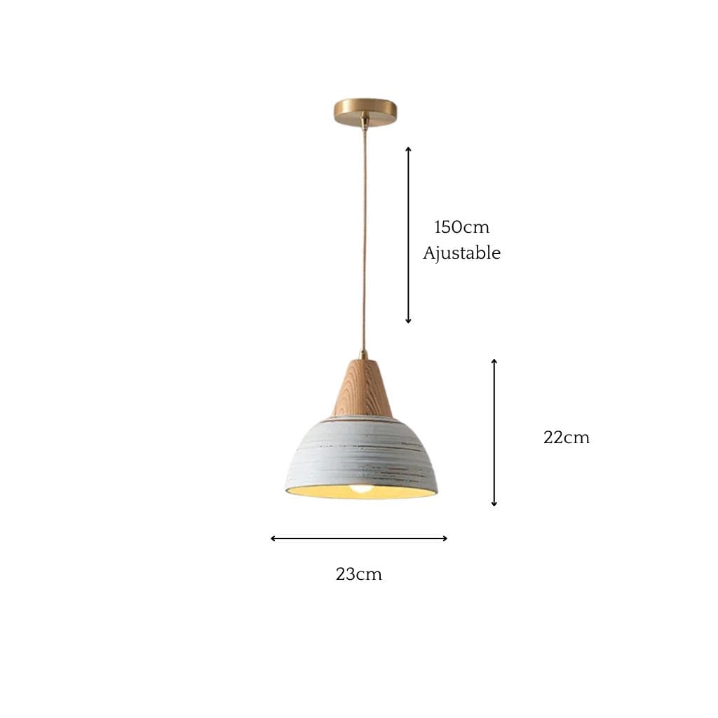 Lampe Japonaise en Bois Massif et Céramique