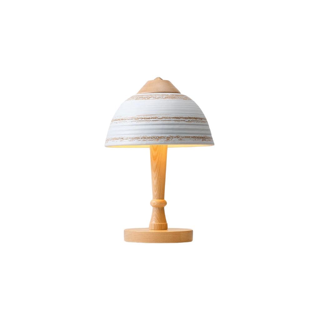 Lampe Japonaise en Bois Massif et Céramique