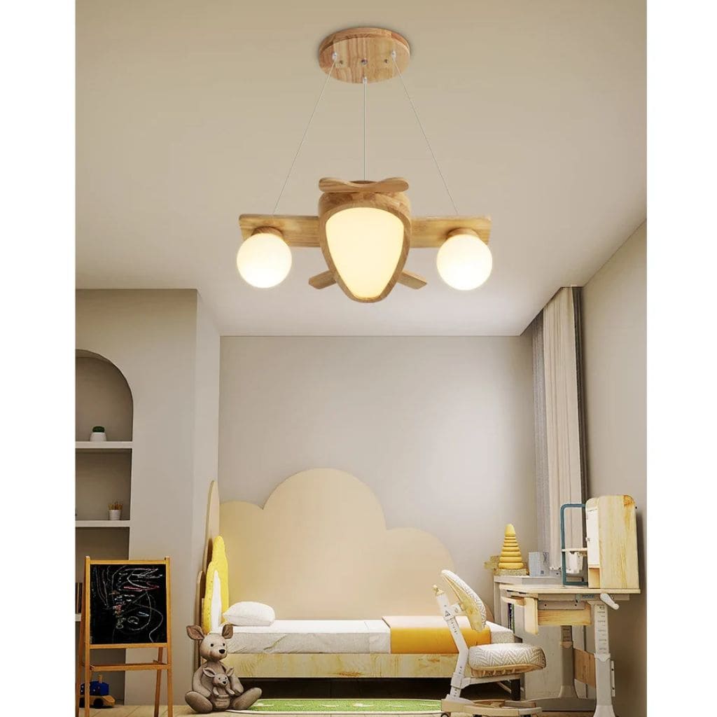 Lampe Suspendue Avion en Bois