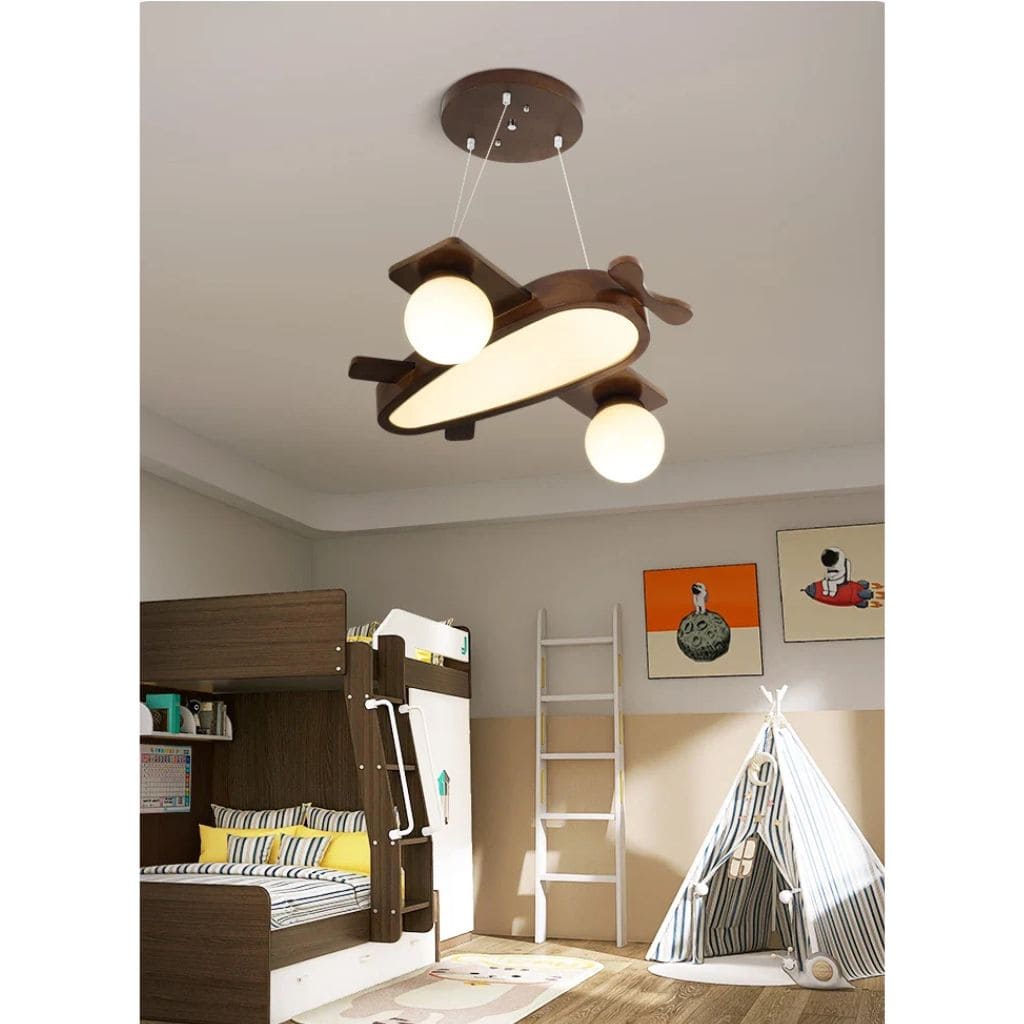 Lampe Suspendue Avion en Bois