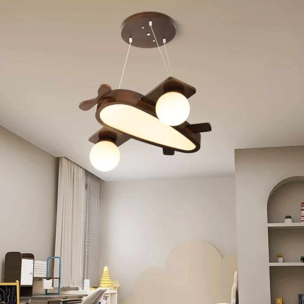 Lampe Suspendue Avion en Bois