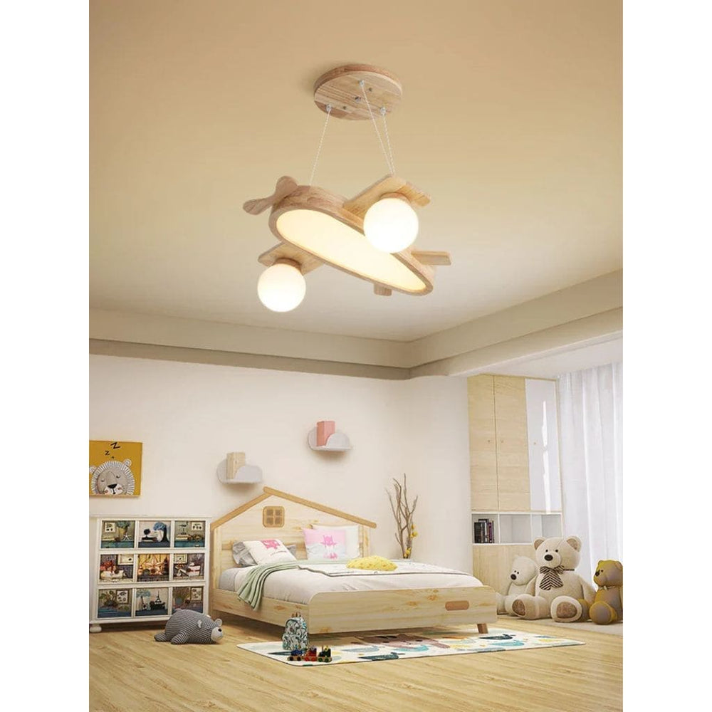 Lampe Suspendue Avion en Bois