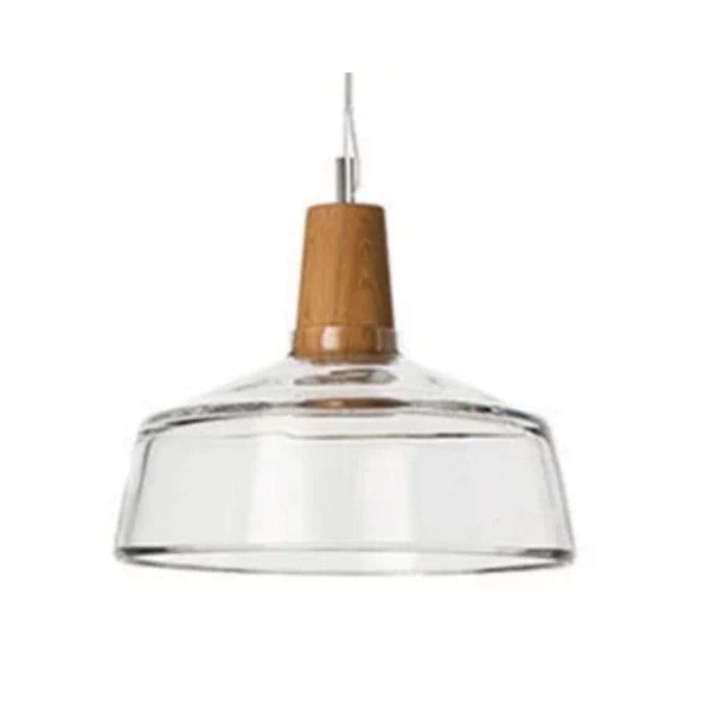 Lampe Suspendue Scandinave en Verre et Bois