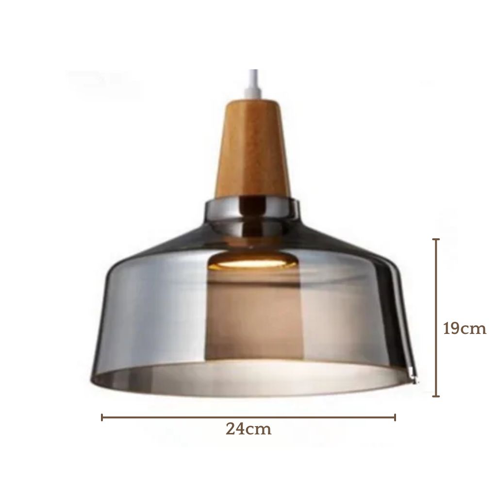 Lampe Suspendue Scandinave en Verre et Bois