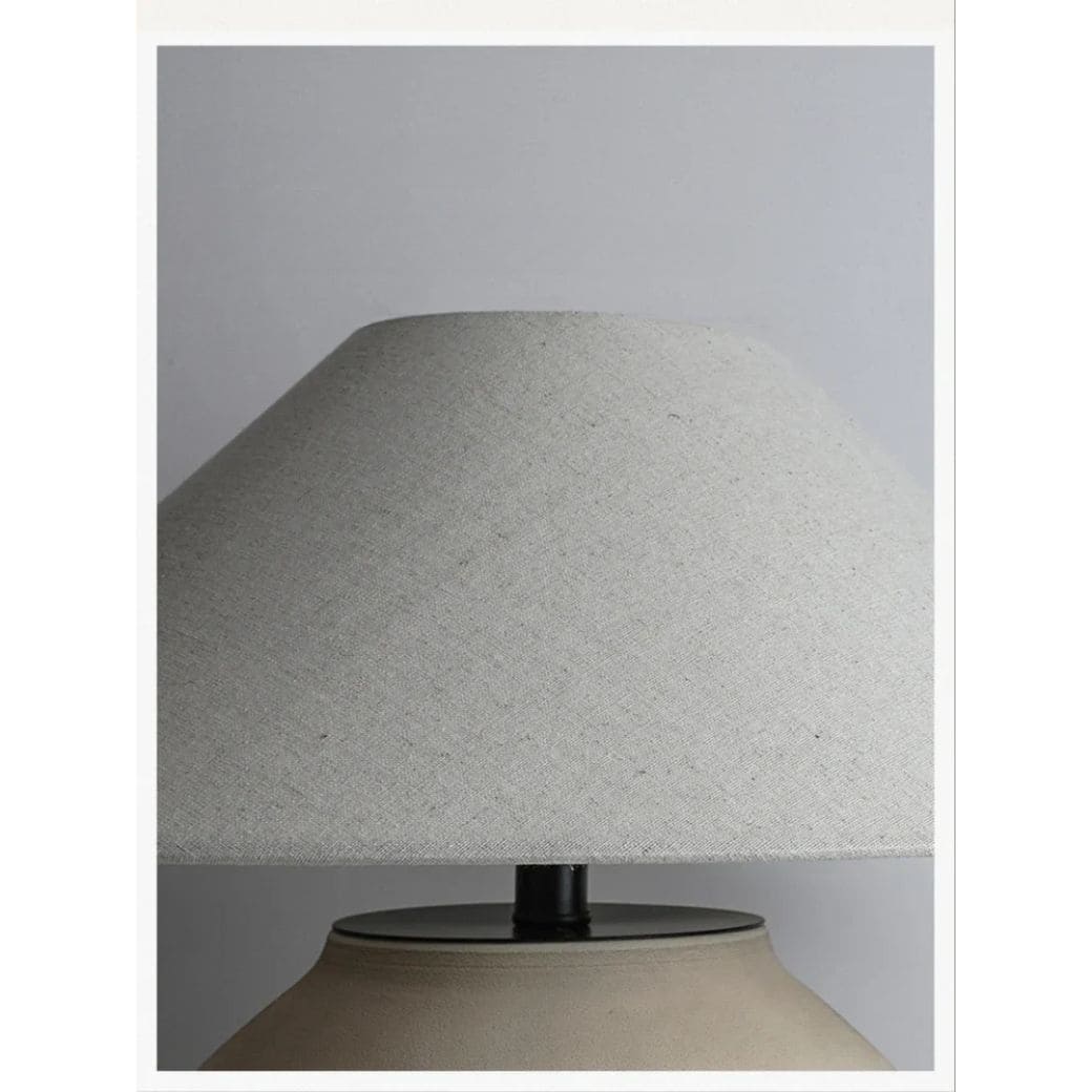 Lampe de Table en Céramique Nordique avec Abat-jour en Tissu