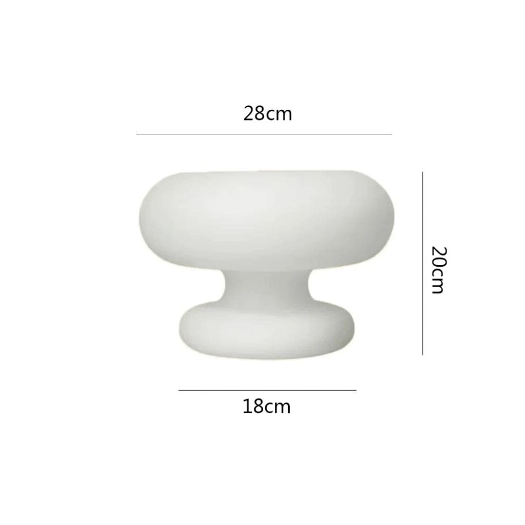 Lampe de Table en Cercle de Verre Blanc