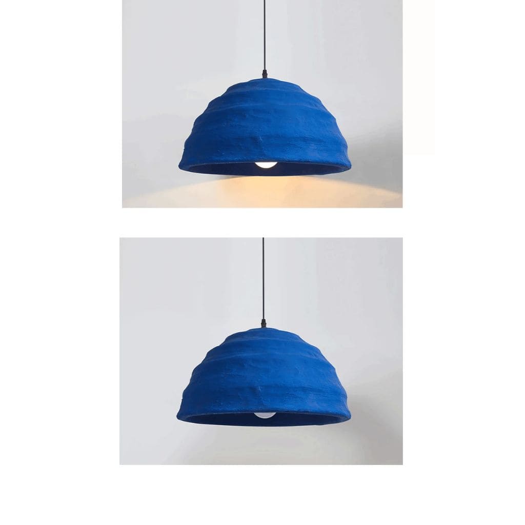 Luminaire Style Japonais Wabi Sabi en Bleu Klein