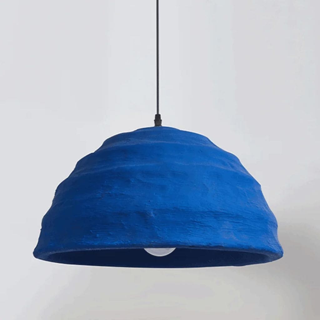 Luminaire Style Japonais Wabi Sabi en Bleu Klein