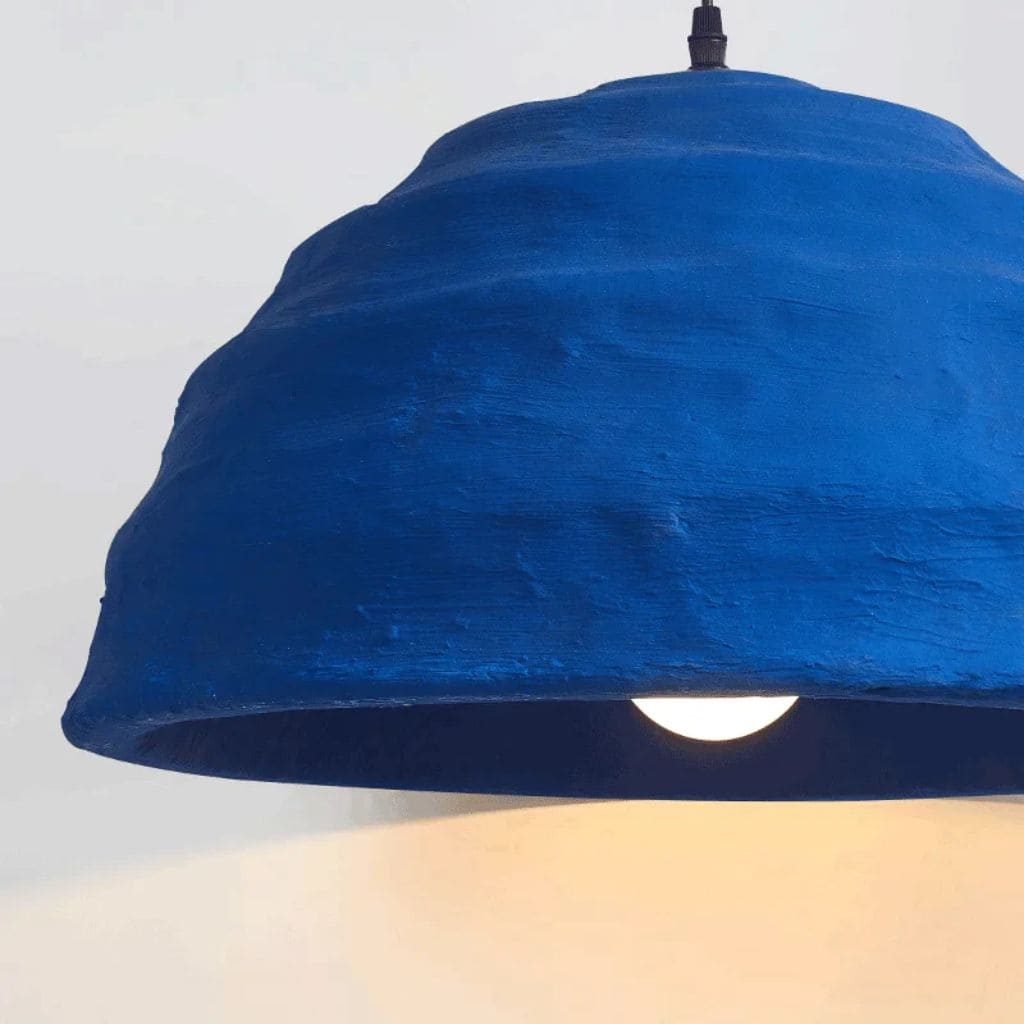 Luminaire Style Japonais Wabi Sabi en Bleu Klein