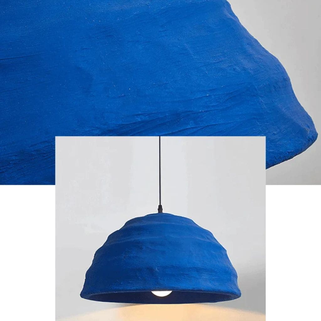 Luminaire Style Japonais Wabi Sabi en Bleu Klein