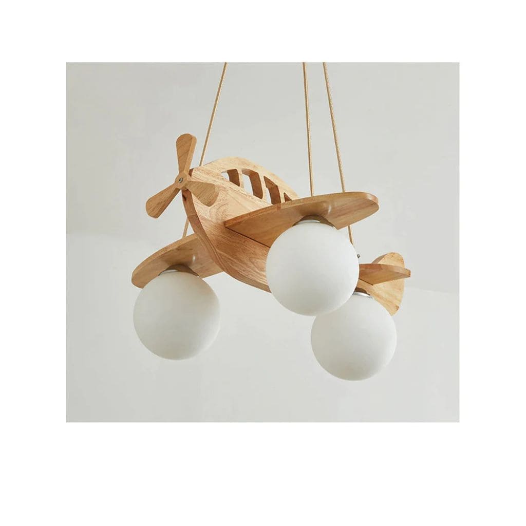 Lustre Avion en Bois pour Enfant