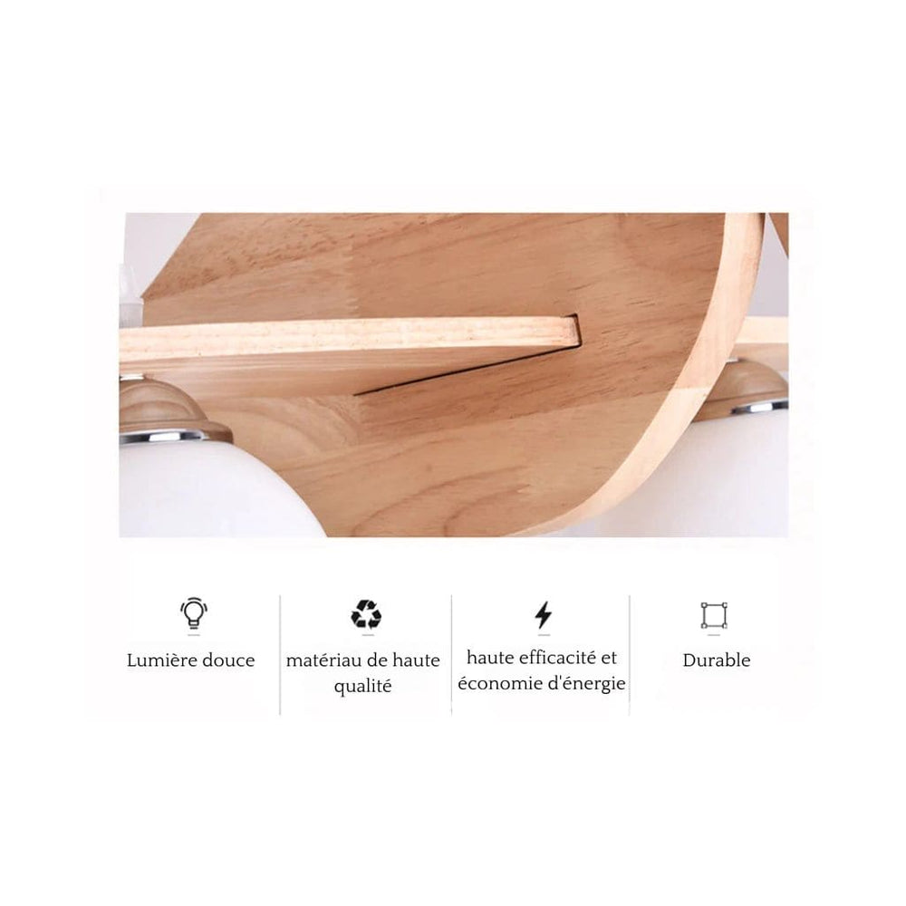 Lustre Avion en Bois pour Enfant