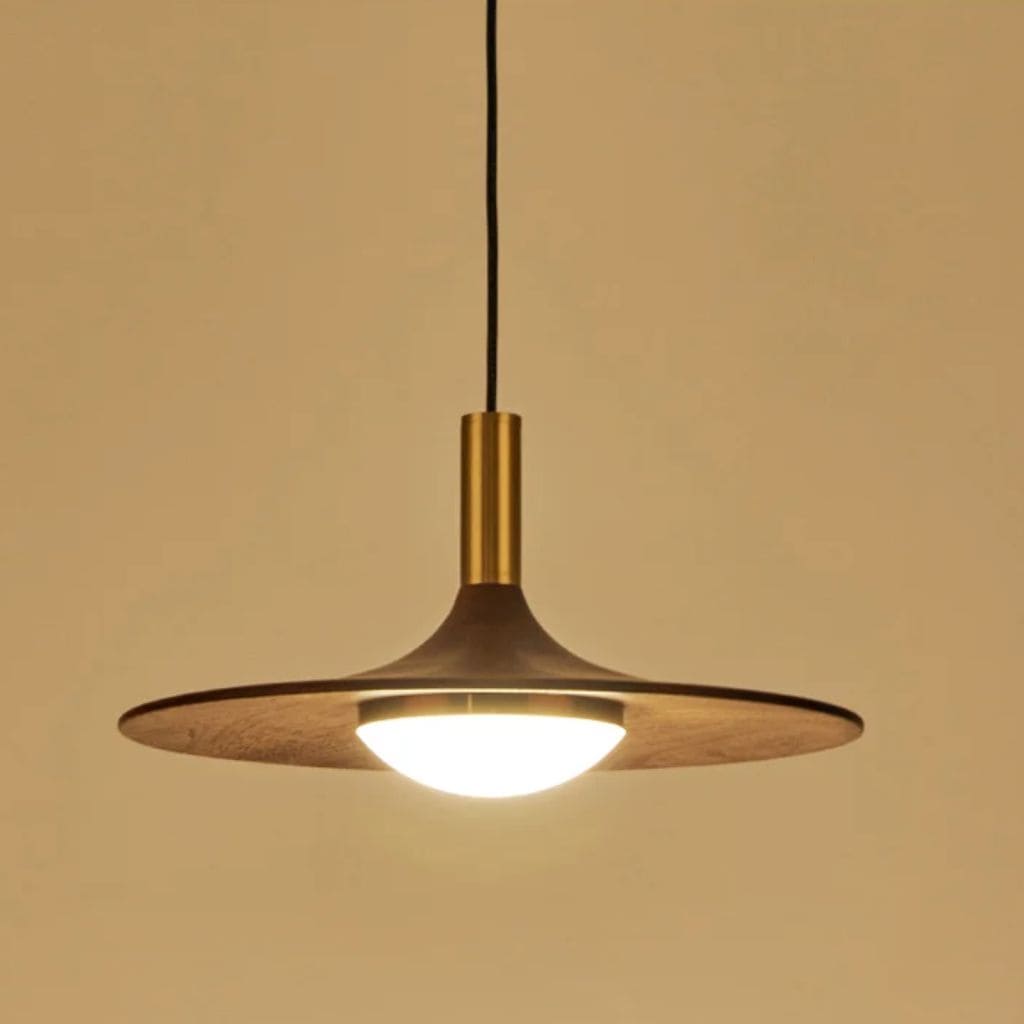 Lustre LED en Bois Massif de Noyer