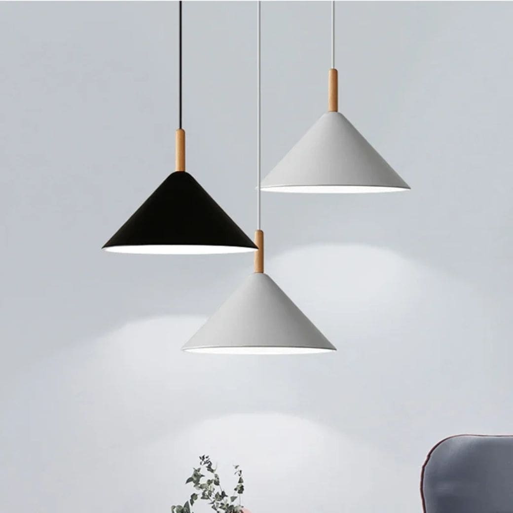 Lustre Minimaliste en Bois et Métal