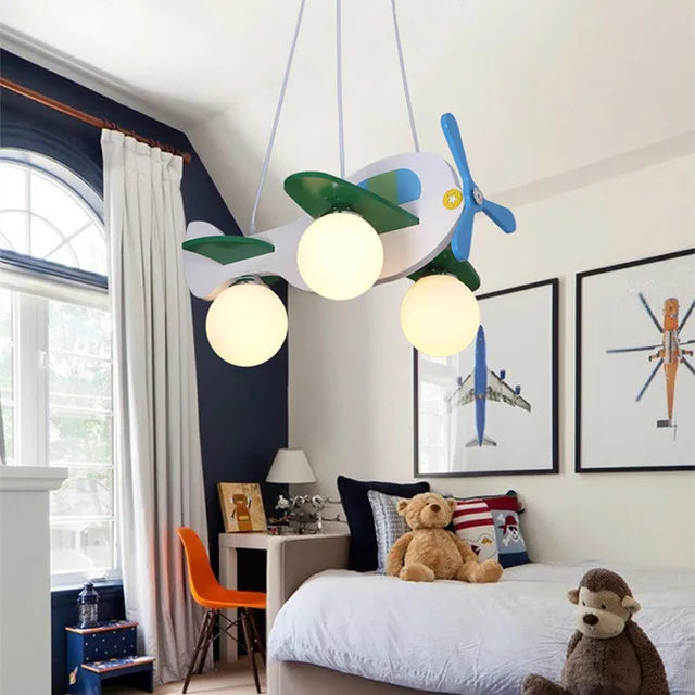 Lustre Avion en Bois pour Enfant