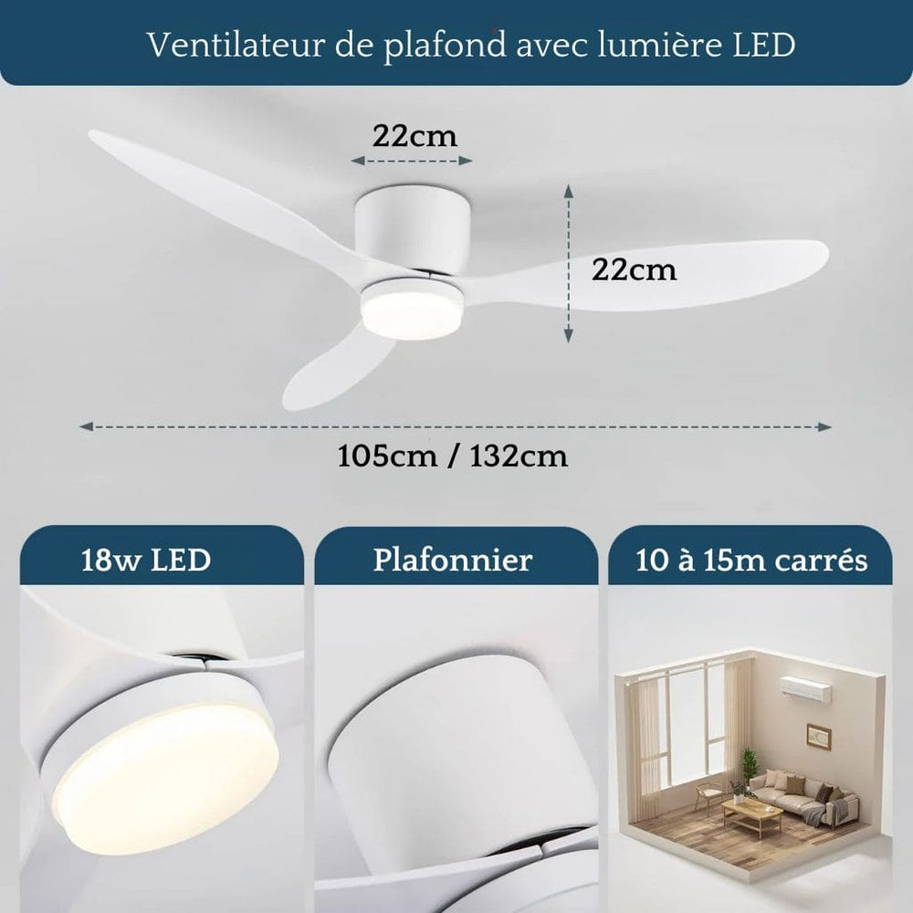 Ventilateur de Plafond Moderne LED