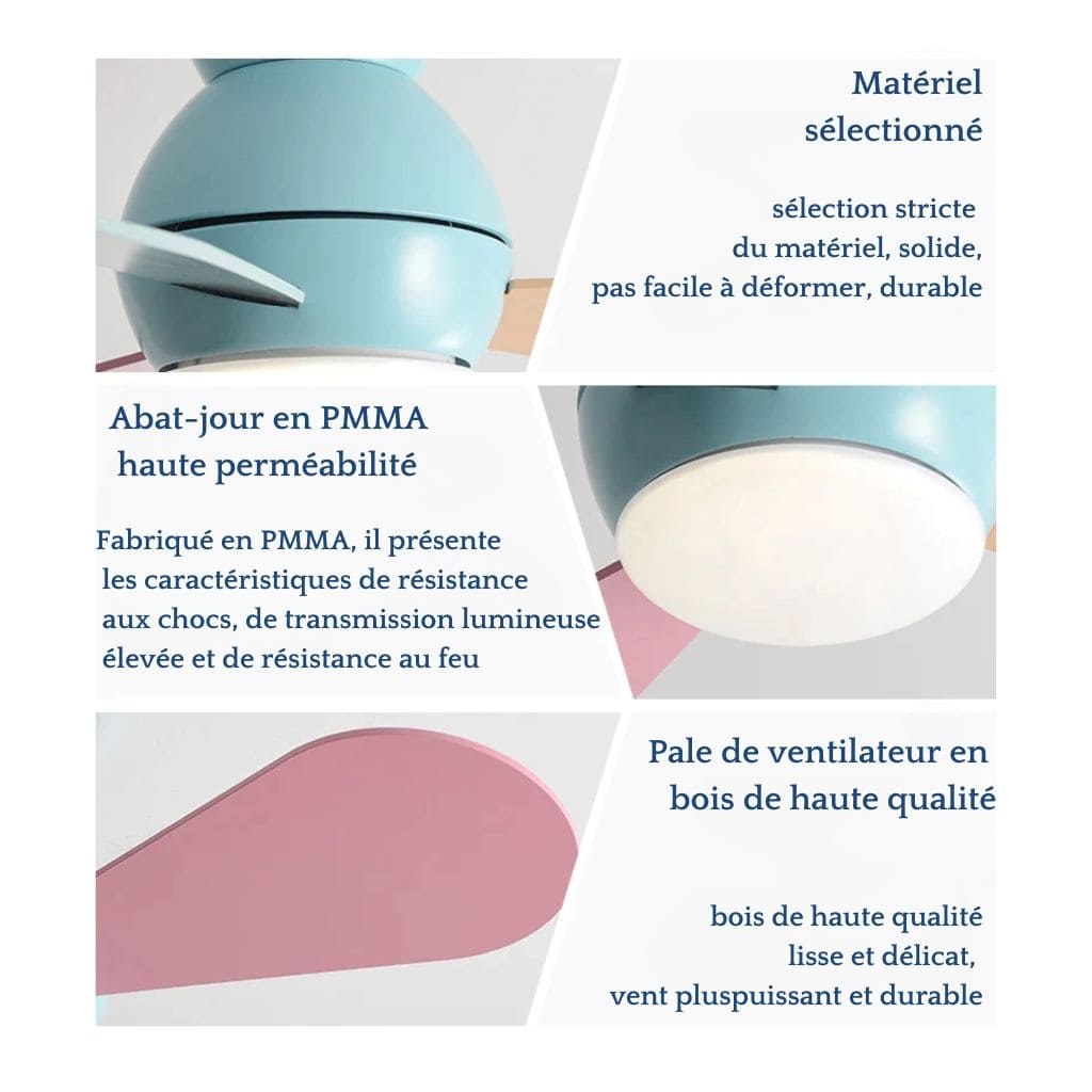 Ventilateur de Plafond Moderne pour Chambre d'Enfant